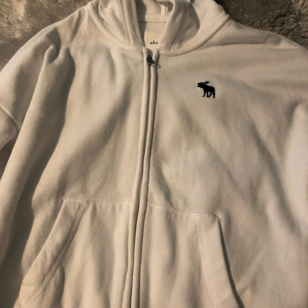 Abercrombie kids white zip hoodie